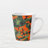 Orange Camouflage Pattern, Your name, Personalize カフェラテマグ (右)