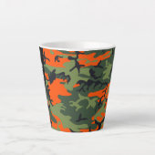 Orange Camouflage Pattern, Your name, Personalize カフェラテマグ (正面)