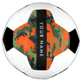Orange Camouflage Pattern, Your name, Personalize サッカーボール (回転)