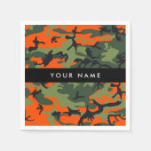 Orange Camouflage Pattern, Your name, Personalize スタンダードカクテルナプキン (正面)