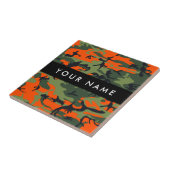 Orange Camouflage Pattern, Your name, Personalize タイル (側面)