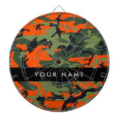Orange Camouflage Pattern, Your name, Personalize ダーツボード (正面)