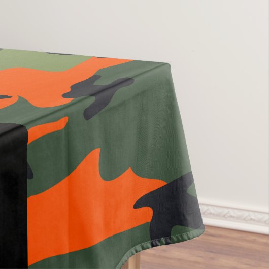 Orange Camouflage Pattern, Your name, Personalize テーブルクロス (インサイチュ)