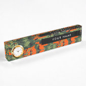 Orange Camouflage Pattern, Your name, Personalize デスクネームプレート