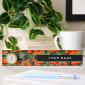 Orange Camouflage Pattern, Your name, Personalize デスクネームプレート