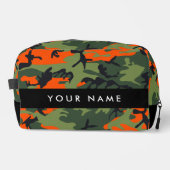 Orange Camouflage Pattern, Your name, Personalize ドップキット (正面)