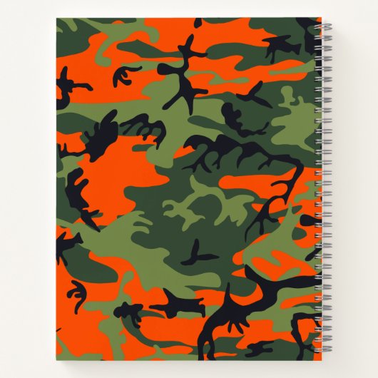 Orange Camouflage Pattern, Your name, Personalize ノートブック (裏面)