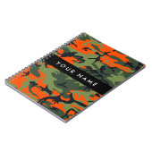 Orange Camouflage Pattern, Your name, Personalize ノートブック (左側)