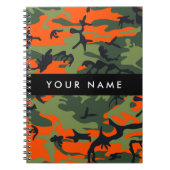Orange Camouflage Pattern, Your name, Personalize ノートブック (正面)