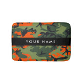 Orange Camouflage Pattern, Your name, Personalize バスマット (正面)
