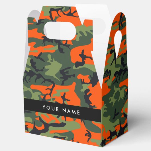 Orange Camouflage Pattern, Your name, Personalize フェイバーボックス (オープン)