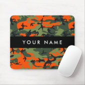 Orange Camouflage Pattern, Your name, Personalize マウスパッド (マウス)
