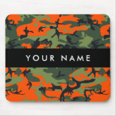 Orange Camouflage Pattern, Your name, Personalize マウスパッド (正面)