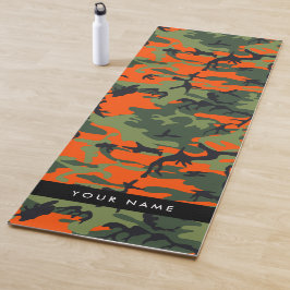Orange Camouflage Pattern, Your name, Personalize ヨガマット