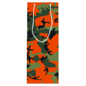 Orange Camouflage Pattern, Your name, Personalize ワインギフトバッグ (裏面)