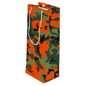 Orange Camouflage Pattern, Your name, Personalize ワインギフトバッグ (裏面アングル)