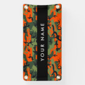 Orange Camouflage Pattern, Your name, Personalize 横断幕 (縦)