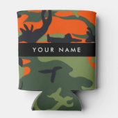 Orange Camouflage Pattern, Your name, Personalize 缶クーラー (裏面)