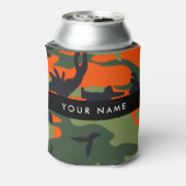 Orange Camouflage Pattern, Your name, Personalize 缶クーラー (缶裏面)