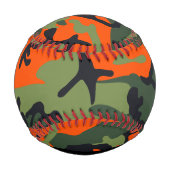 Orange Camouflage Pattern, Your name, Personalize 野球ボール (裏面)
