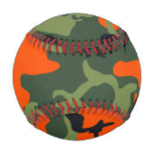 Orange Camouflage Pattern, Your name, Personalize 野球ボール (正面)
