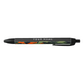 Orange Camouflage Pattern, Your name, Personalize 黒ボールペン (ボトム)