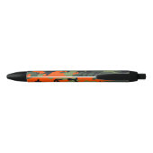 Orange Camouflage Pattern, Your name, Personalize 黒ボールペン (裏面)