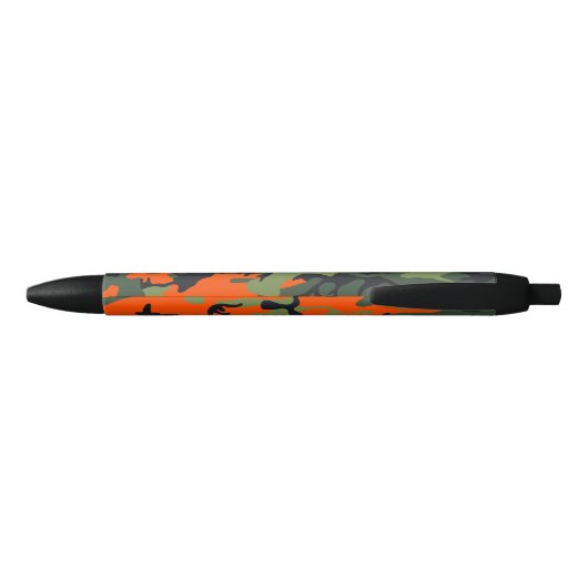 Orange Camouflage Pattern, Your name, Personalize 黒ボールペン (裏面)
