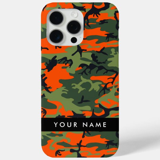 Orange Camouflage Pattern, Your name, Personalize Case-Mate iPhoneケース (裏面)