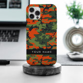 Orange Camouflage Pattern, Your name, Personalize Case-Mate iPhoneケース