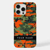 Orange Camouflage Pattern, Your name, Personalize iPhoneケース (裏面)