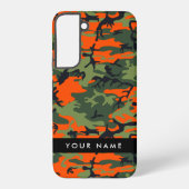Orange Camouflage Pattern, Your name, Personalize Samsung Galaxyケース (裏面)
