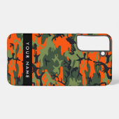 Orange Camouflage Pattern, Your name, Personalize Samsung Galaxyケース (裏面横)