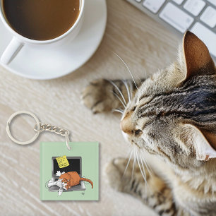 Orange Catノートパソおもしろいコン キーホルダー