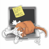 Orange Catノートパソおもしろいコン シール (正面)