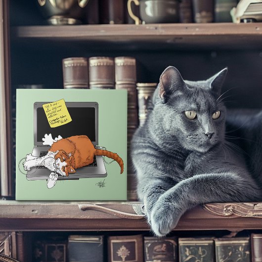 Orange Catノートパソおもしろいコン タイル