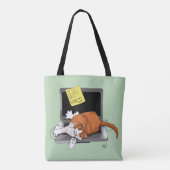 Orange Catノートパソおもしろいコン トートバッグ (裏面)
