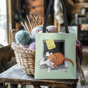 Orange Catノートパソおもしろいコン トートバッグ