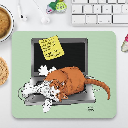 Orange Catノートパソおもしろいコン マウスパッド