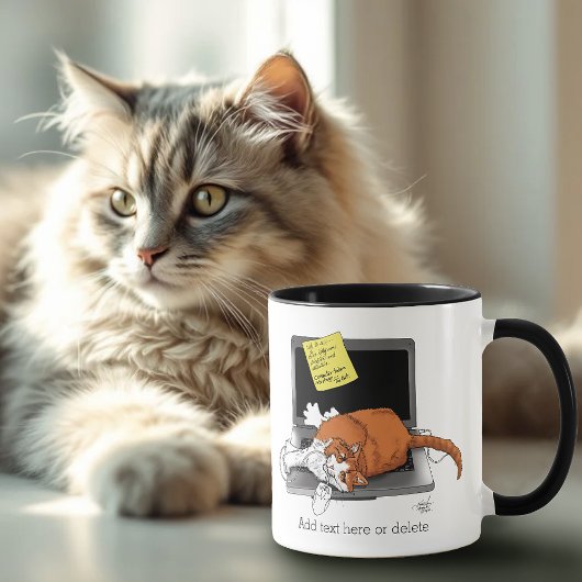 Orange Catノートパソおもしろいコン マグカップ