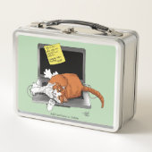 Orange Catノートパソおもしろいコン メタルランチボックス (正面)