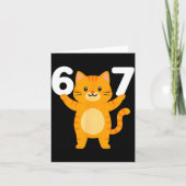 Orange Cat 67 Meme Six Seven Funny Cat Lover  カード (正面)