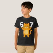 Orange Cat 67 Meme Six Seven Funny Cat Lover  Tシャツ (正面フル)