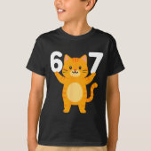 Orange Cat 67 Meme Six Seven Funny Cat Lover  Tシャツ (正面)