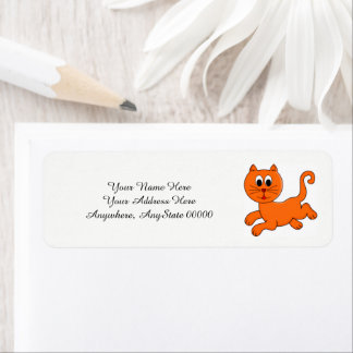 Orange Cat Address Labels ラベル