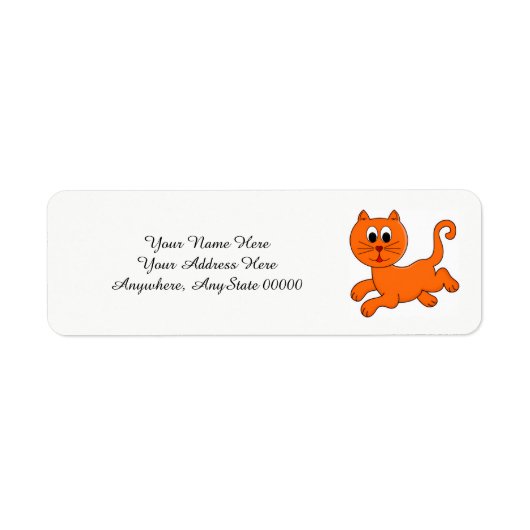 Orange Cat Address Labels ラベル (正面)