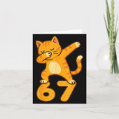 Orange Cat Dabbing Funny 67 Six Seven Meme カード (正面)