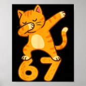Orange Cat Dabbing Funny 67 Six Seven Meme  ポスター (正面)