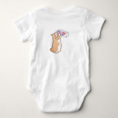 Orange Cat Drinks Milk  ベビーボディスーツ (裏面)