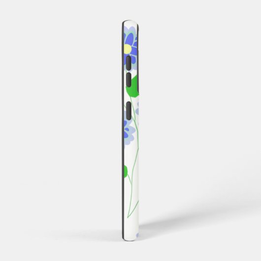 Orange Cat Floral Samsung Galaxy Case – White Samsung Galaxyケース (右側面)